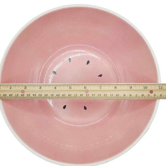 Watermelon Ceramic Serving Bowl 11 Inches Pink Green Summer Fruit Salads Snacks - Picture 11 of 12